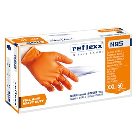 Guanti in nitrile N85 - ultra resistenti - tg XXL - arancione - Reflexx- conf. 50 pezzi