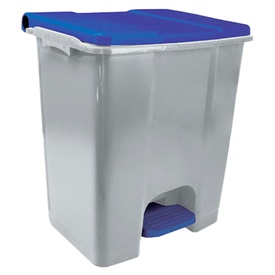 Contenitore mobile Ecoconti - a pedale - 60 L - plastica riciclata - grigio/blu - Medial International