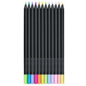 Matite triangolari Black Edition - pastel e neon - Faber-Castell - conf.12 pezzi