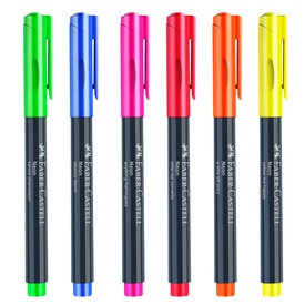Marcatori - punta 1,5 mm - colori assortiti neon - Faber-Castell - conf. 6 pezzi