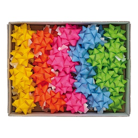 Stelle di nastro ecocolor - 15 mm x diam. 6,5 cm - colori assortiti primavera - Brizzolari - conf. 50 pezzi