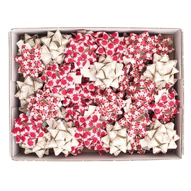 Stelle di nastro carta erba - 15 mm x diam. 6,5 cm - fantasie assortitenatale - Brizzolari - conf. 50 pezzi