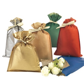 Busta regalo Natale - 25 x 40 cm - 45 gr - carta - 5 colori assortiti -PNP - conf. 50 pezzi