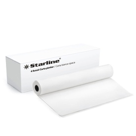 Carta plotter - stampa inkjet - 420 mm x 50 mt - 80 gr - opaca - bianco- Starline