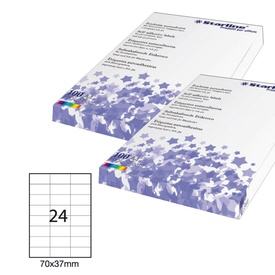 Etichette adesive - in carta - permanenti - 70 x 37 mm - 24 et/fg - 100fogli - bianco - Starline