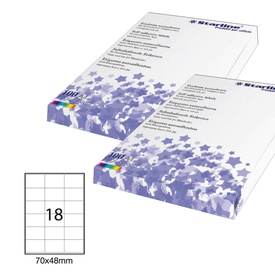 Etichette adesive - in carta - permanenti - 70 x 48 mm - 18 et/fg - 100fogli - bianco - Starline