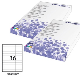Etichette adesive - in carta - permanenti - 70 x 25 mm - 36 et/fg - 100fogli - bianco - Starline