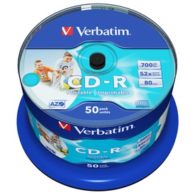 Verbatim - Scatola 50 CD-R Bulk Data Life Plus - spindle 1X/52X - 43438-700MB