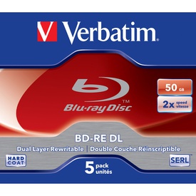 Verbatim - Scatola 5 Blu Ray BD-RE DL Jewel Case - rescrivibile - 43760- 50GB